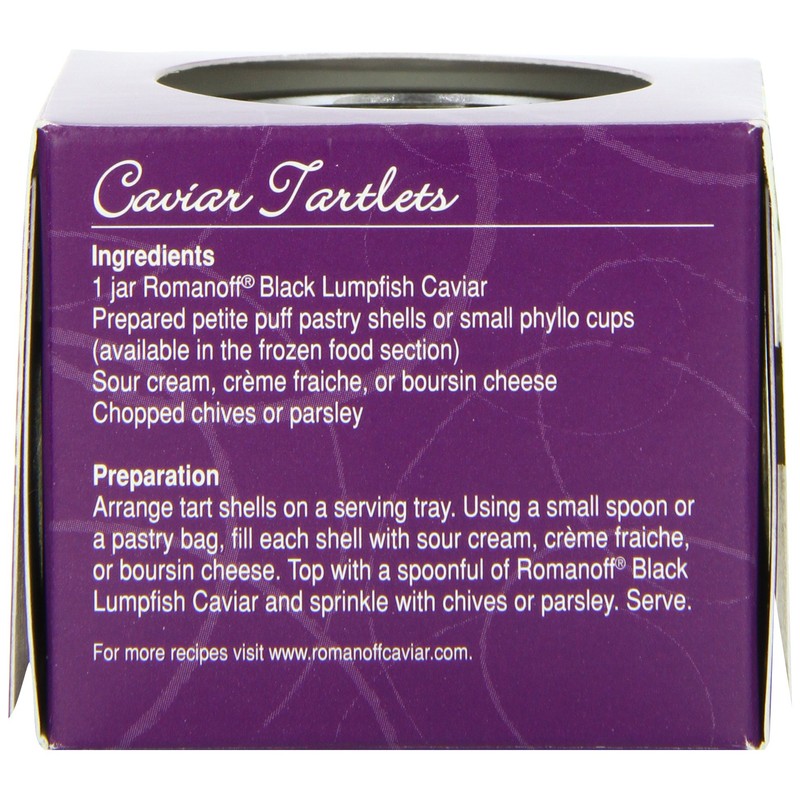 Romanoff Caviar Black Lumpfish, 2 oz, Whole