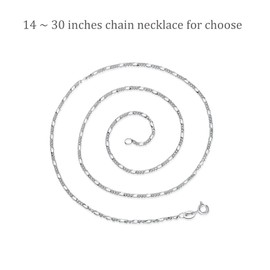 SILBERTALE 1.5mm Thin 925 Sterling Silver Italian Figaro Chain Necklace 14-30 inch