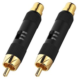 MONACOR ILA-1020 Passive Level Reducers Pair Black Attenuator with Gold Plated Contacts