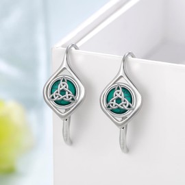 Celtic Earrings Sterling Silver Turquoise Earrings for Women