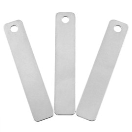 FINBe Metal Engraving Blank Stamping Blank Metal Tag Rectangular Blank Tag For Customing Jewelry Gift Production Name Brand Logo Plate 30pcs, NO, Stainless Steel, no