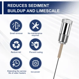 Powered Anode Rod, vattceel Water Heaters Anode Rod Titanium Anode Rod(10-45 Gallon Tank), Electrical Anode Rod,No More Sulfur/Rotten Egg Smell,Prevent Corrosion of Storage Tanks