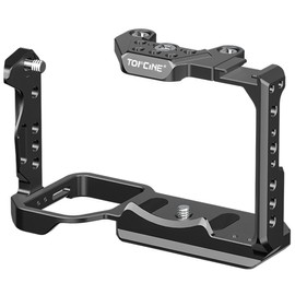 Topcine -Camera Cage for Sony FX3/FX30 with Multiple 1/4 and 3/8 Thread Holes and ARRI Positioning Points, Quick Release Base Plate and Cloud Shoe Mounts