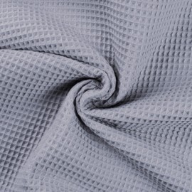 100% Cotton Waffle Honeycomb Pique Fabric Material Dusty Blue, 1Mtr 140cm x 100cm