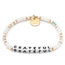 Little Words Project Grateful Bracelet, The Original Word Bracelet, Made with Colorful Beads and Plated Brass Hardware, Handcrafted Design & Positive Message, Size SM