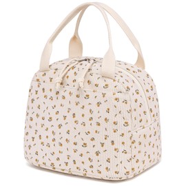 Bluboon - Bolsa de almuerzo para mujeres y hombres, lindas bolsas de almuerzo de pana, reutilizable, aislante, para el trabajo, picnic o viajes