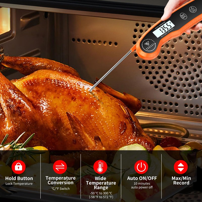 DOQAUS Digital Meat Thermometer, Instant Read Food Thermometer for Cooking,