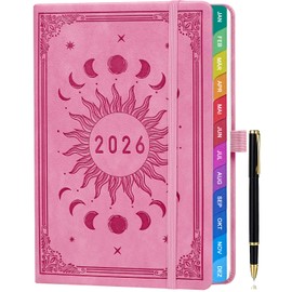 2026 A5 Calendar - Weekly Planner & Diary with Monthly Overview, January to December 2026, with Colourful Monthly Tabs, Colourful Inner Pages, Inner Pocket & Pen - Purple