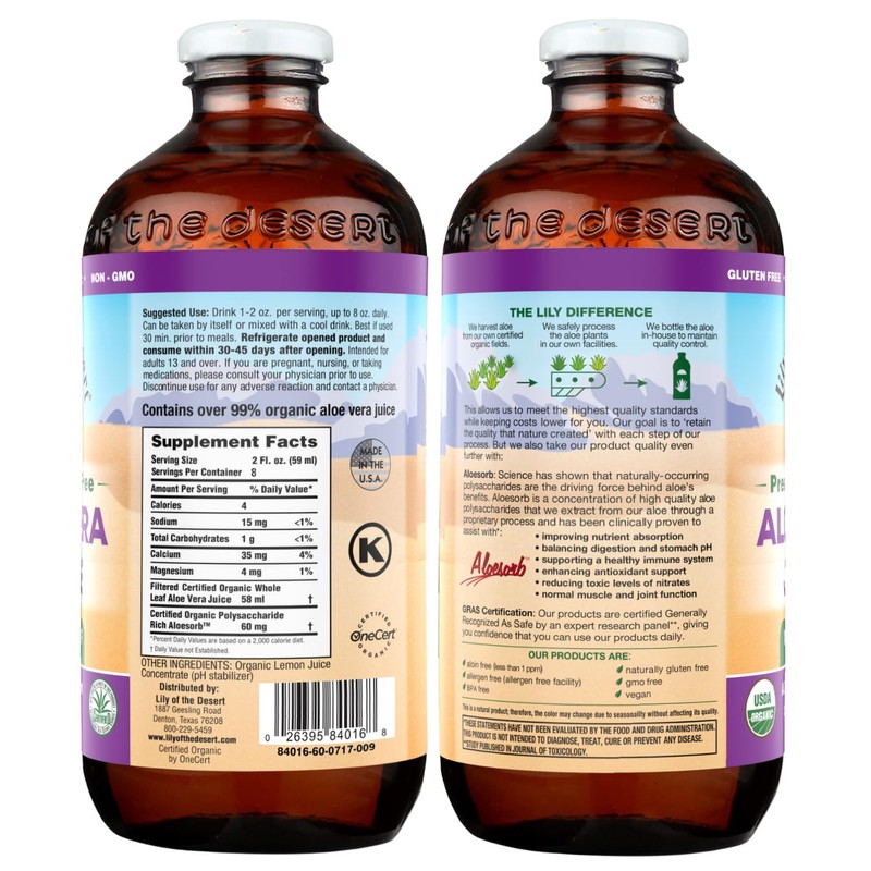 Lily of The Desert Aloe Vera Juice Whole Leaf, 16