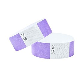 J&R Wristbands Paper Like Made from Tyvek. 1000 Pack Lavender
