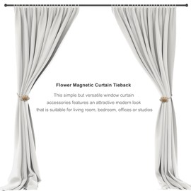 Zerodeko 2PCS Magnetic Curtain Tiebacks Drapery Holdbacks Curtain Ties for Home Dorm