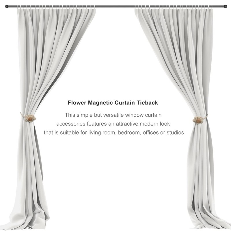 Zerodeko 2PCS Magnetic Curtain Tiebacks Drapery Holdbacks Curtain Ties for