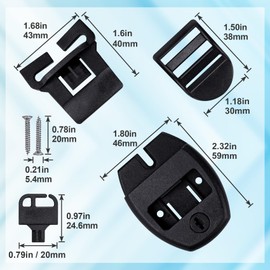 VARMDUKKE 2 Sets Spa Hot Tub Cover Clips, Replacement Latches Locks Kits, 2pcs Locks Slides Keys with 4 pcs Screws, Hot Tub Cover Broken Latch Repair Kit for Cover Straps - Black