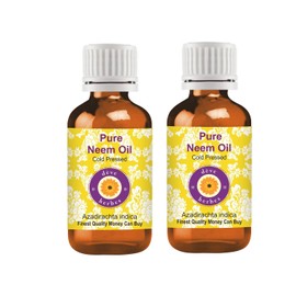 Deve Herbes Pure Neem Oil (Azadirachta indica) Natural Therapeutic Grade Cold Pressed (Pack of Two) 100ml X 2 (6.76 oz)