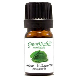 GreenHealth Peppermint Supreme Essential Oil – 5 ml – 100% Pure & Uncut – Mentha Piperita – Amber Glass Bottle w/Euro Dropper – Aromatherapy, Diffuser, DIY, Travel Use