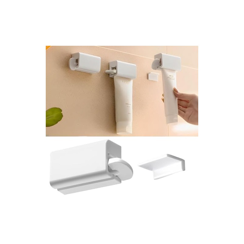 fogman Tube Squeezer Toothpaste Holder Dispenser Hanging No Drilling Lavatory