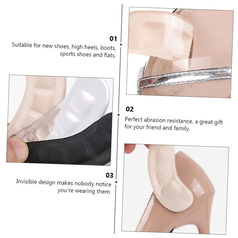 NOLITOY 8pairs Non- Wear Heel Stickers Breathable Front Palm Pads