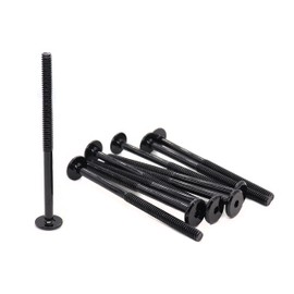 binifiMux 10 Pack M6-1.0mm x 80mm Joint Connecting Bolts Screws, Black, Hlaf Thread