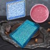3PCS Diamond Resin Tray Mold with Edges, Silicone Tray Mold