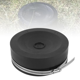 RULLINE 5" Flexible PVC Pipe Cap – w/Stainless Clamp, Black