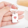Framendino, 6 Pack Metal Poker Card Pendant Charm Keychains Peach
