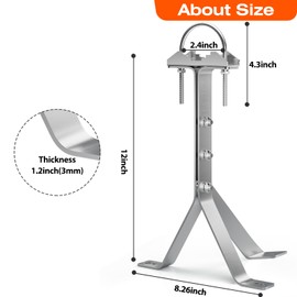 Antenna Mounting Bracket 12 Inch SUS304 Stainless Steel Mast Wall Mount Clamp Windproof Antenna Mount for TV Antenna Mast