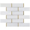 NBG-2 2x6 White and Gold Metal Stainless Steel Polished Marble