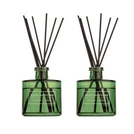Bellevue Reed Diffuser, 6 fl oz Glass Filled Diffuser, Highly Concentrated Fragrances with Essential Oils, Home Fragrance, Scent: Island Citrus (Pack of 2)