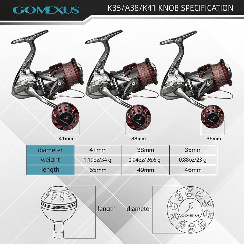 GOMEXUS Power Knob Compatible with Shimano Daiwa Spinning Reel Handle