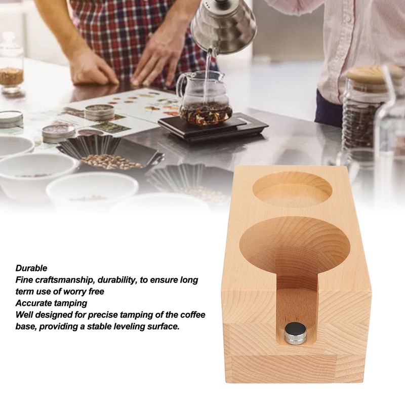 Wooden Coffee Tamper Station Stable Prevent Slip Coffee Tamper Holder