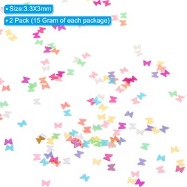 PATIKIL 30 Gram/1 Ounce Sequins and Spangles, 2Pcs Mixed Sequins for Crafts DIY Arts Wedding Celebration Supplies Greeting Card Decoration, Mix Colors Style 3, Butterfly