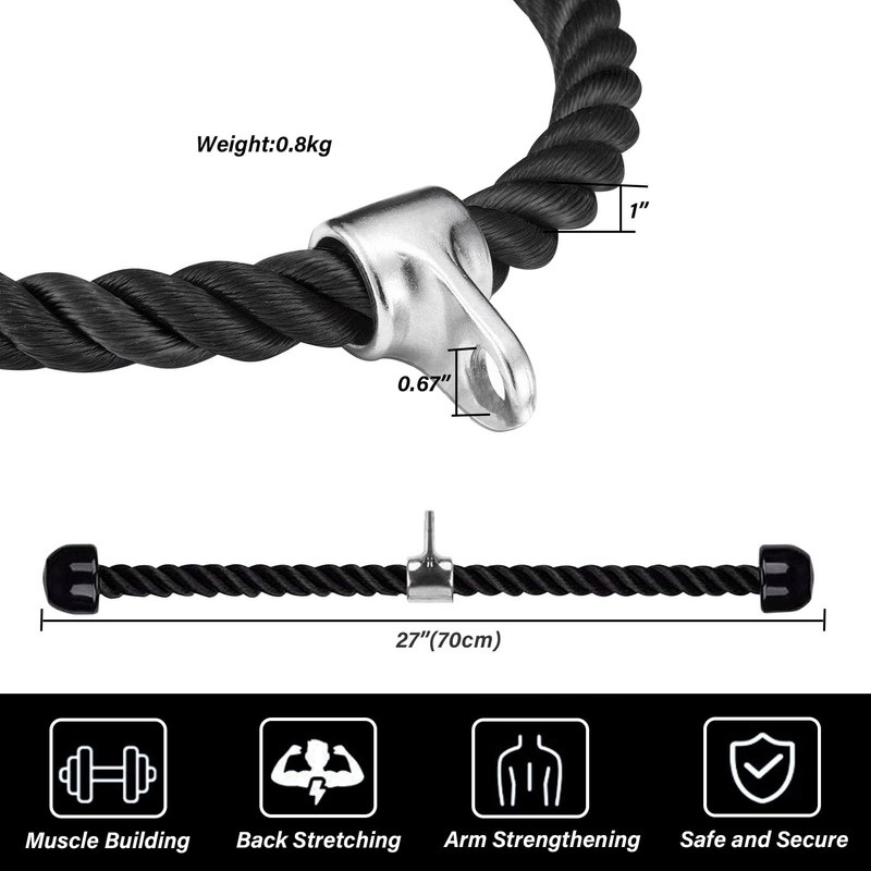 HIUOUIH Triceps Rope Biceps Rope with Swivel Fitness Triceps Handle