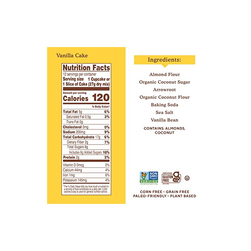 Simple Mills Almond Flour Mix, Vanilla Cupcake & Cake, 11.5