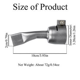 Hot Air Nozzle Welding Nozzle, 20 mm Stainless Steel Heat Gun Nozzle Flat Nozzle Welding Heat Gun Accessories