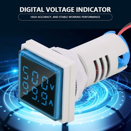 QANYEGN LED Digital Display AC Voltage Ammeter Indicator, 0 to 100a Ammeter Indicator, Display Voltmeter Indicator for Electrical System Measurement (22mm, Blue)