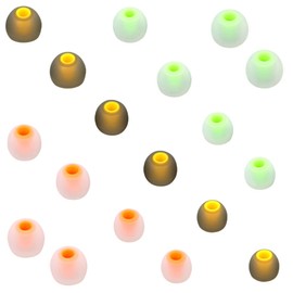 CYADCI Silicone Earbud Tips Replacement (S/M/L) - Fit for Inner Hole 3.8mm-5.1mm - 9 Pairs - Headphone Ear Tips - Yellow, Orange, Green