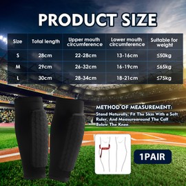 Sports Shin Pads for Men and Women, Breathable Shock-Absorbing Professional Shin Pads for Football, Basketball, Skiing, Cycling, Climbing (Black, M)