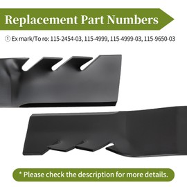 Bularie 115-2454-03 Mower Blades Fit for to ro & Ex Mark 54" Deck, Mulching Blades Compatible with to ro TimeCutter HD ZX5400 Titan MX5400 ZX5420, Replace 115-4999 115-4999-03 115-9650-03, 3 Pack