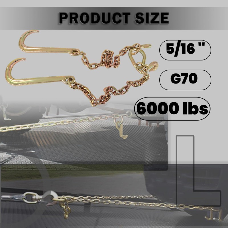 labwork 5/16 X 2 G70 Tow Chain J-Hooks V-Chain Replacement