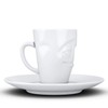TASSEN Porcelain Espresso Mug with Saucer, Impish Face Edition, 2.7