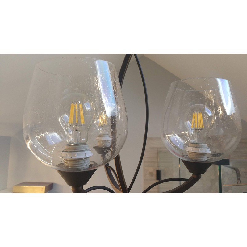 Seeded Bubble Glass Lamp Shade, LEDupdates 3 Pack Oversize Clear