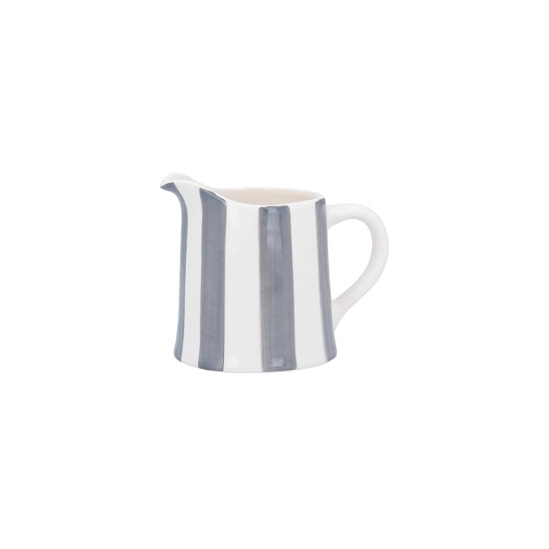 Gisela Graham Light Grey Striped Stoneware Serving Jug, 150ml