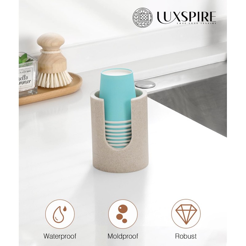 Luxspire Bathroom Cup Dispenser, 3oz Dixie Cup Dispenser, Resin Dixie