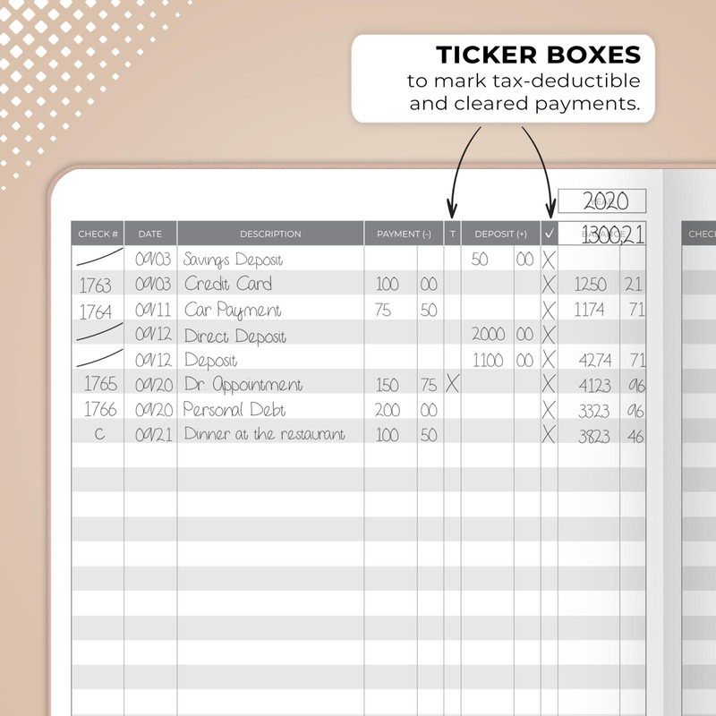 Clever Fox Check Register Book - Deluxe Transaction Register, Accounting