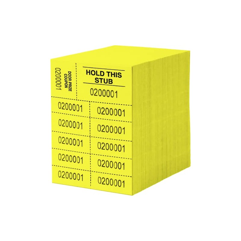 Auction Tickets - 500 Sheets - 10 Numbers per Sheet