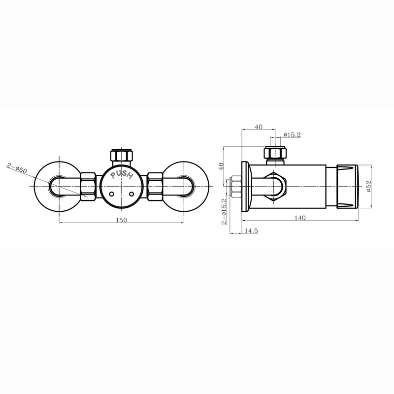 ENKI, Vision, BT4025, Chrome, Self-Closing Delay Action Shower Mixer Tap,
