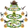 Dinosaur 3-Tier Cupcake Stand with 6 Dinosaur Cupcake Toppers -