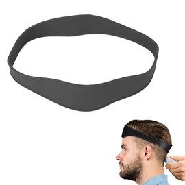 Plantilla de Afeitado de Escote, Guía de Corte de Pelo, Diadema de Silicona Curvada para Cortes de Pelo Caseros, Banda de Corte de Pelo, Guía Buzz, Fade y Taper para Cortapelos (Negro)