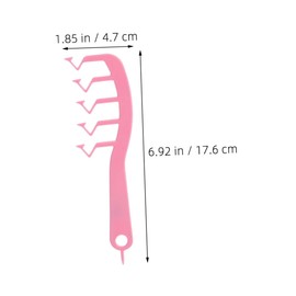 Baluue 4pcs Z-shaped Wide Tooth Comb for Women Anti-static Detangling Combs for Curly Wet Hair Portable Scalp Massaging Tool Pink Green