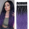 24in 10 PCS Straight Clip in Dreadlock Extensions Black to